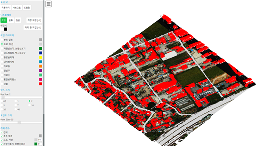 한국 도시 3차원 영상-항공Lidar 이미지