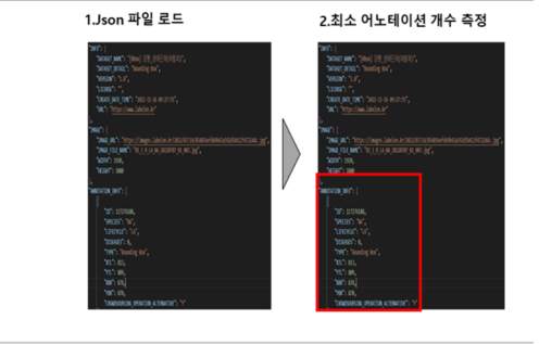 1 Json 파일 로드 2 최소 어노테이션 개수 측정