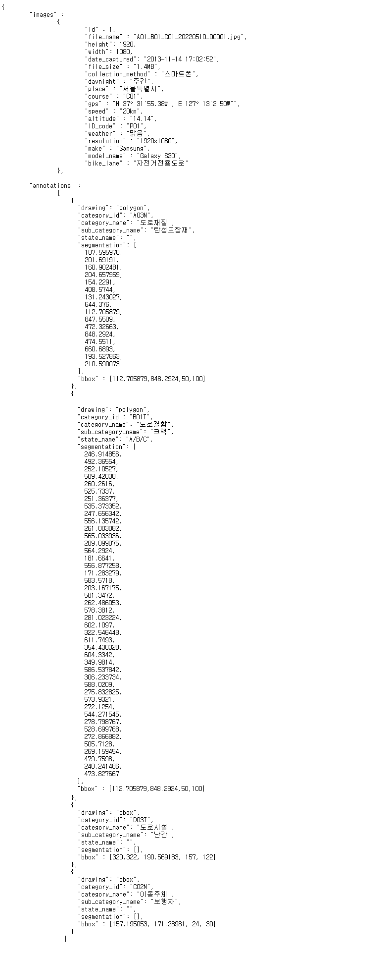 JSON 메타데이터 예시 이미지