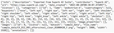 키포인트 json 형태